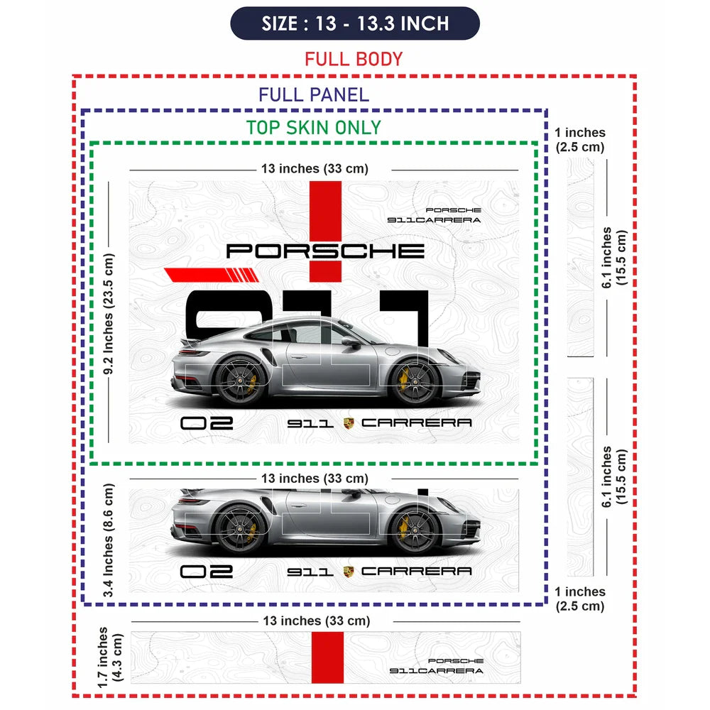 Universal Laptop Skin - Porsche 911 Carrera Sketch