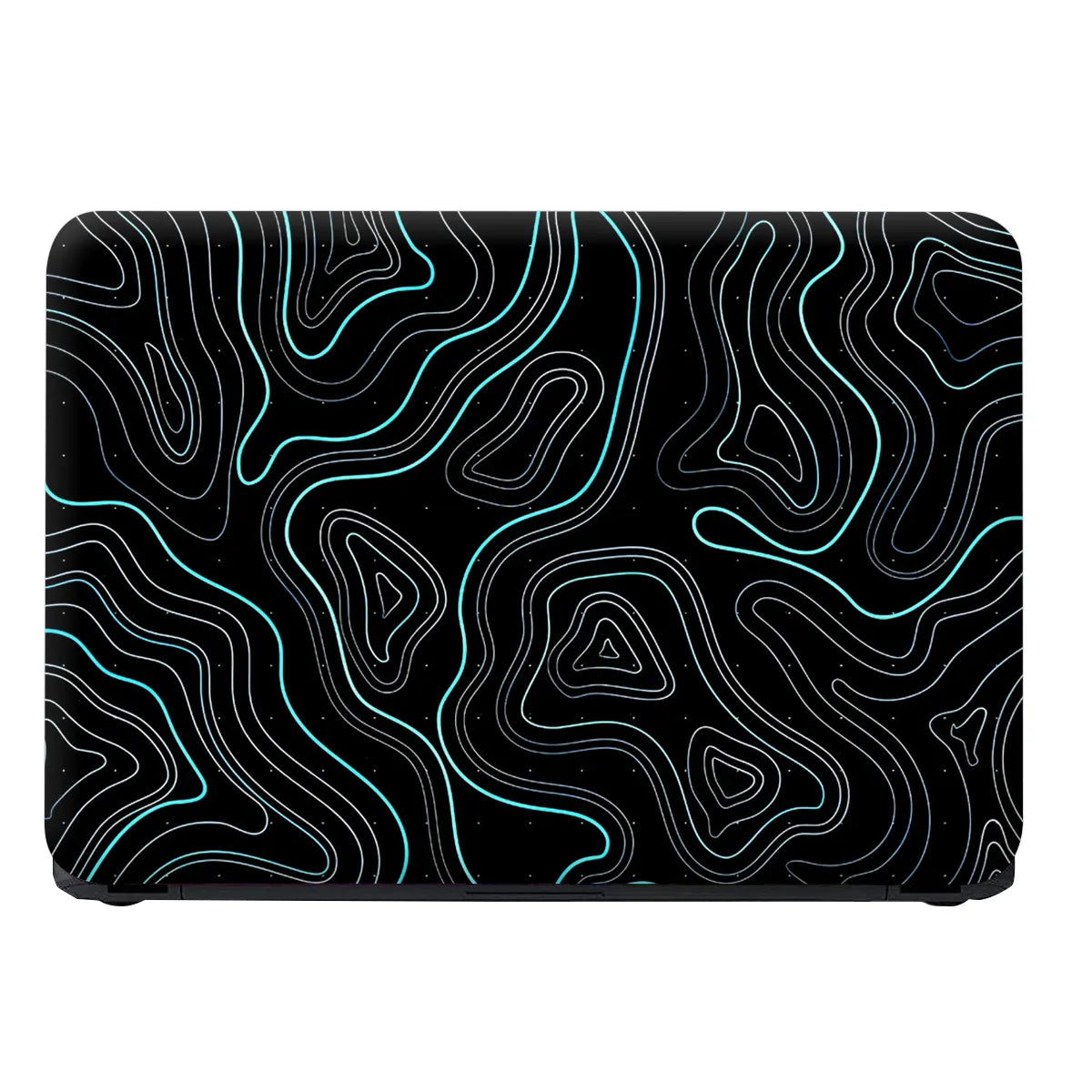 Laptop Skin - Abstract Line Art Turquoise Waves