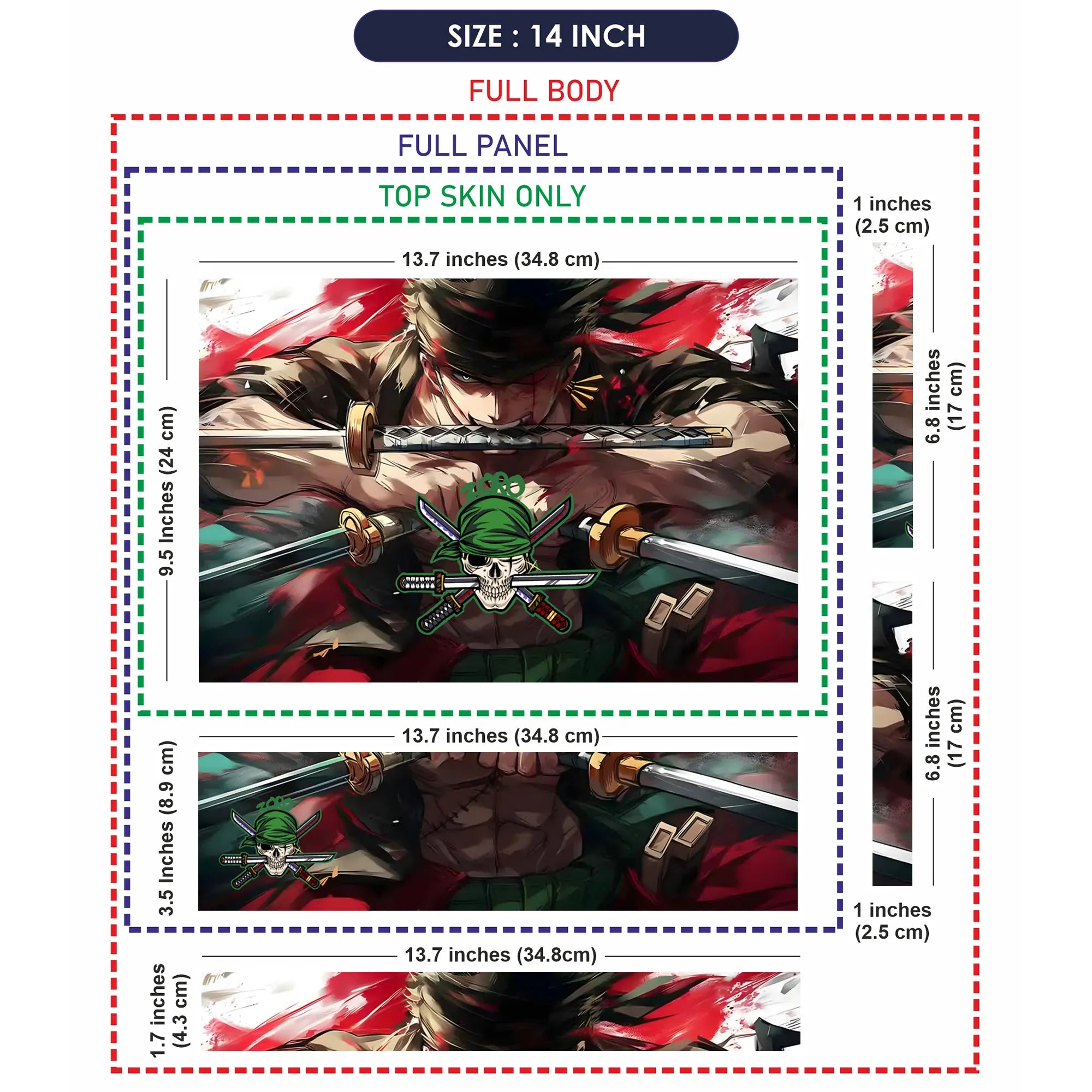 Laptop Skin - Dynamic Anime Warrior Red Action