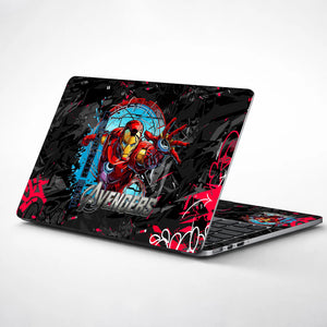Laptop Skin - Dynamic Comic Iron Man Red Action