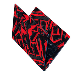 Laptop Skin - Bold Graffiti Art Red Black Contrast
