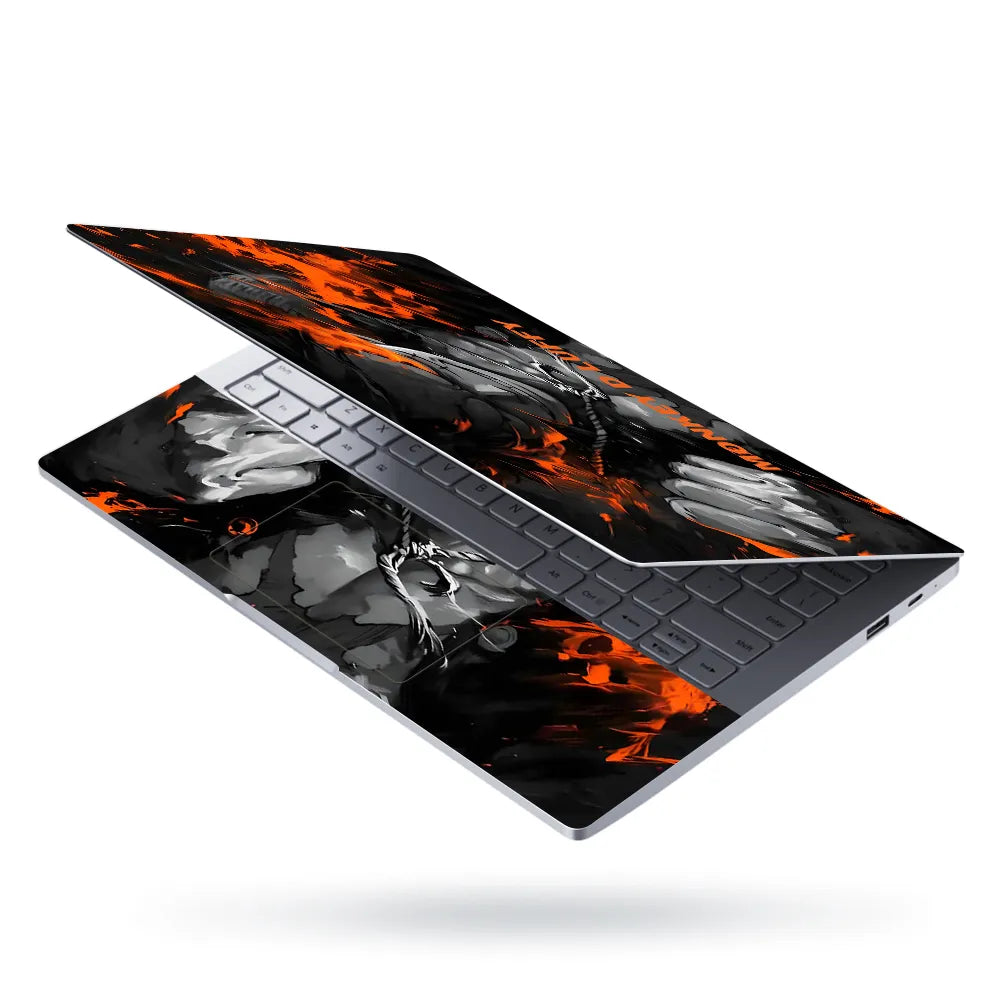 Laptop Skin - Dynamic Manga Character Fiery Contrast