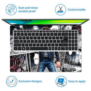 Laptop Skin - Dynamic Comic Hero Dark Mood