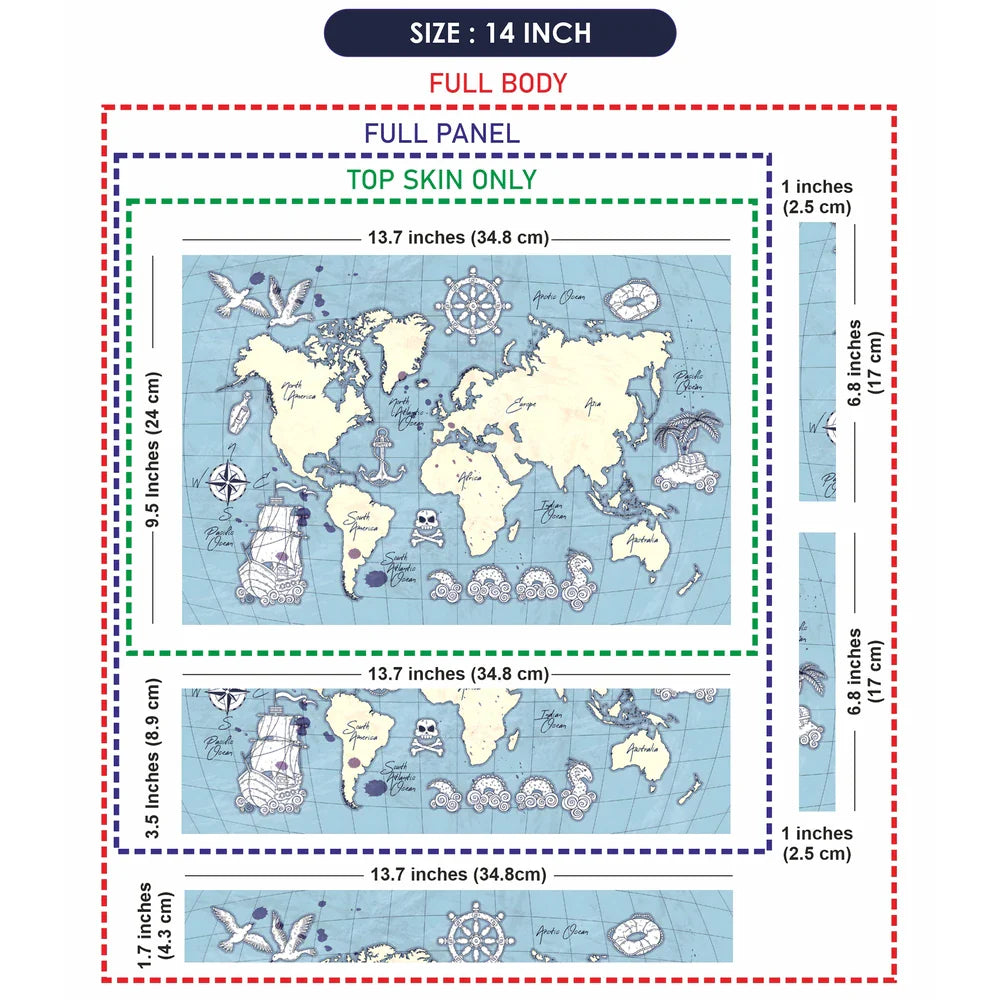 Universal Laptop Skin - Bird Design World Map