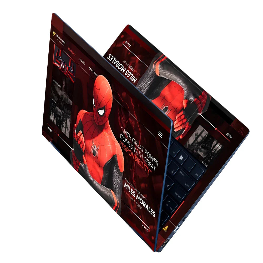 Universal Laptop Skin - Red Black Spider-Man Power Quote