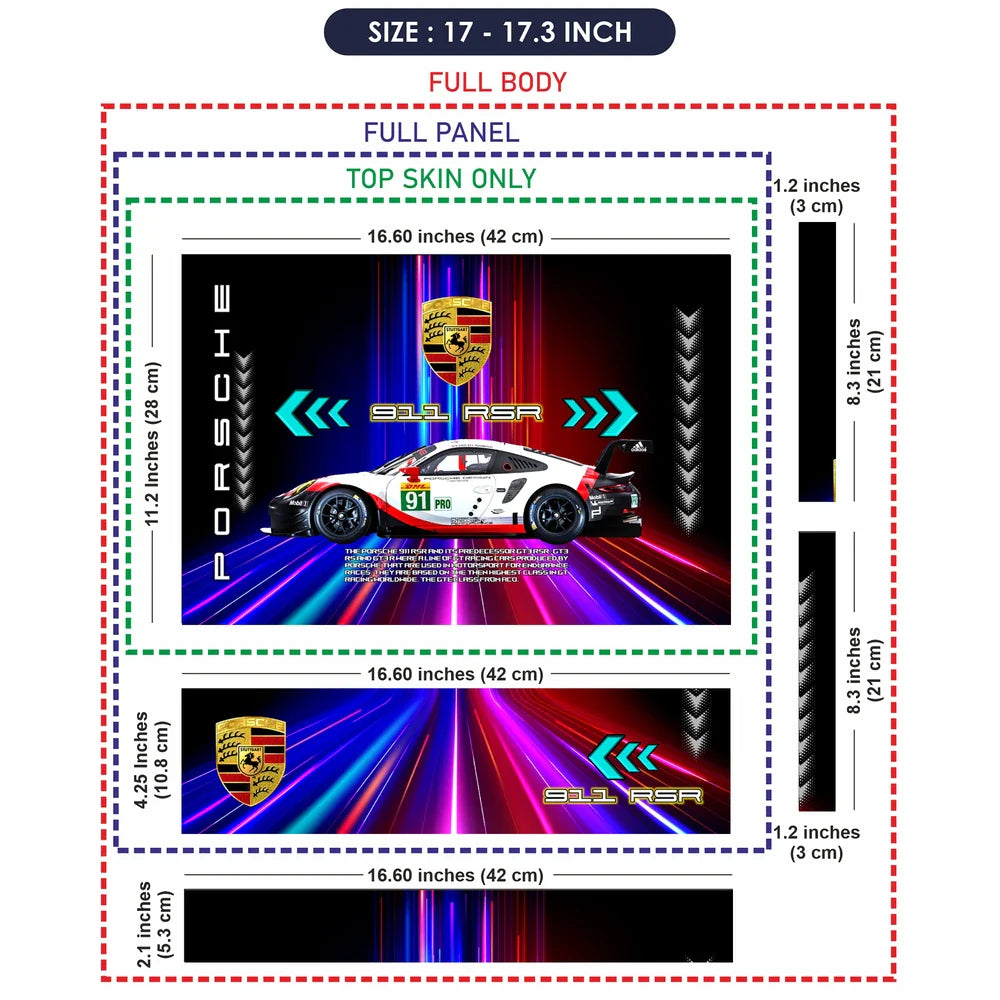 Universal Laptop Skin - Porsche Racing Street Glow