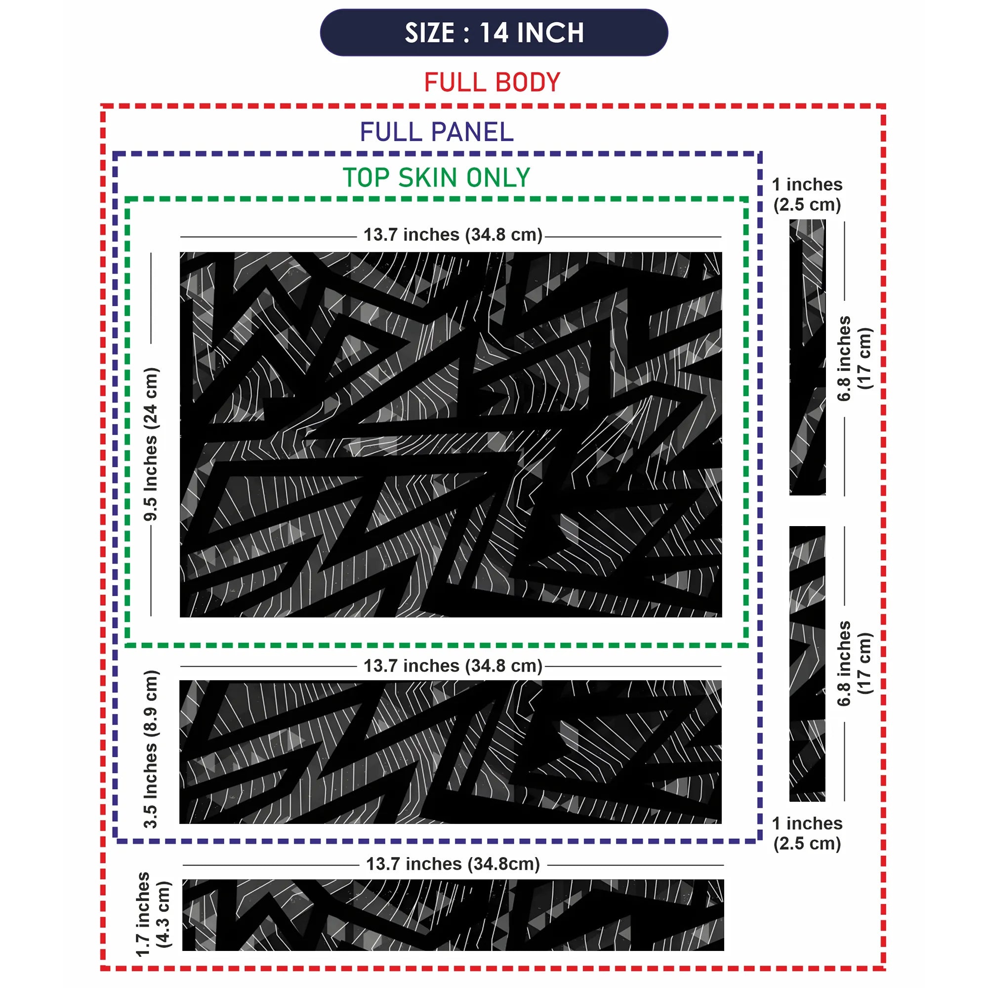 Laptop Skin - Monochromatic Abstract Lines Dynamic Movement