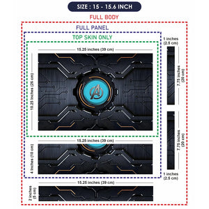 Universal Laptop Skin - Avengers Metal Tech Logo