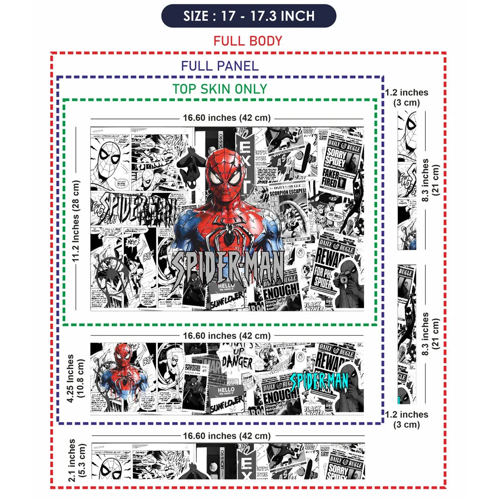 Universal Laptop Skin - Spider Hero BW Comic Art