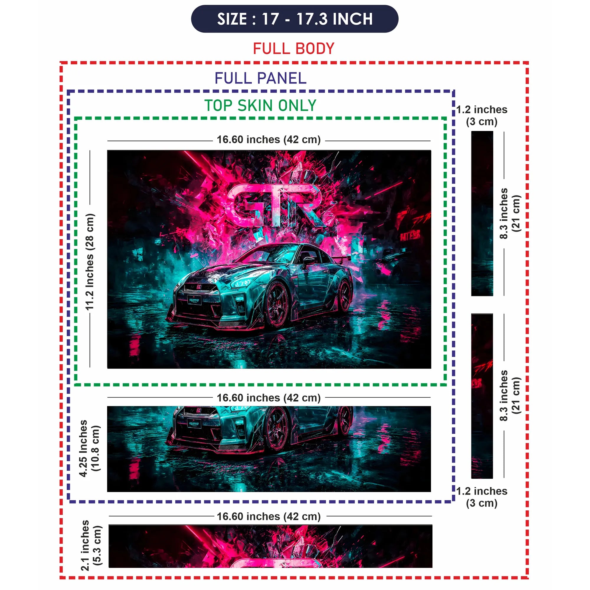 Laptop Skin - Futuristic Sports Car Neon Glow
