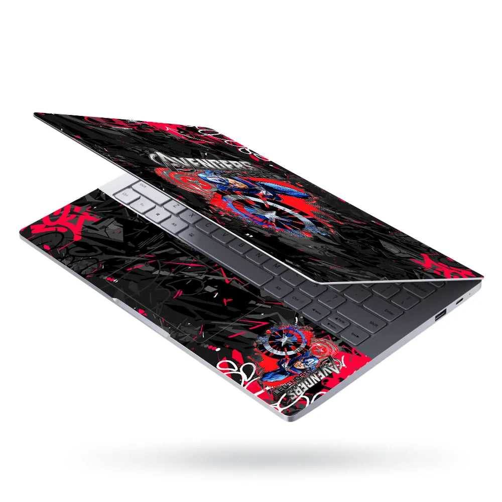 Laptop Skin - Graffiti Style Superhero Red Action