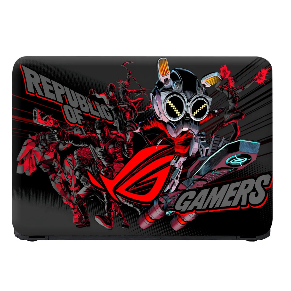 Laptop Skin - Dynamic Comic Style Gamers Red Action