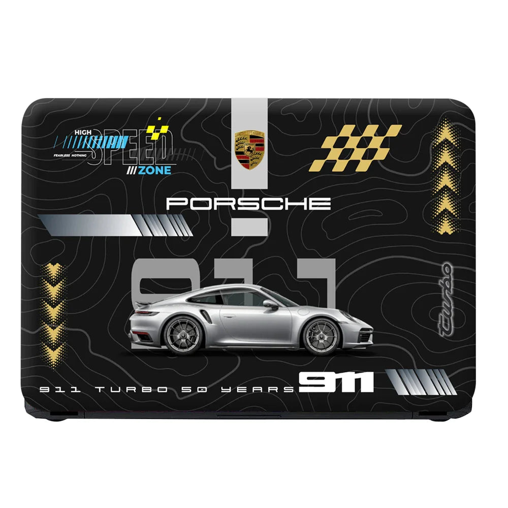 Universal Laptop Skin - Porsche Silver 911 Speed Zone
