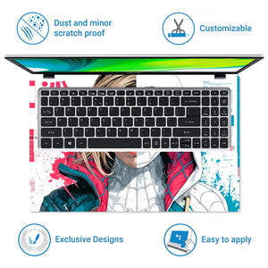 Universal Laptop Skin - Spider-Gwen Spider-Verse Pop Art