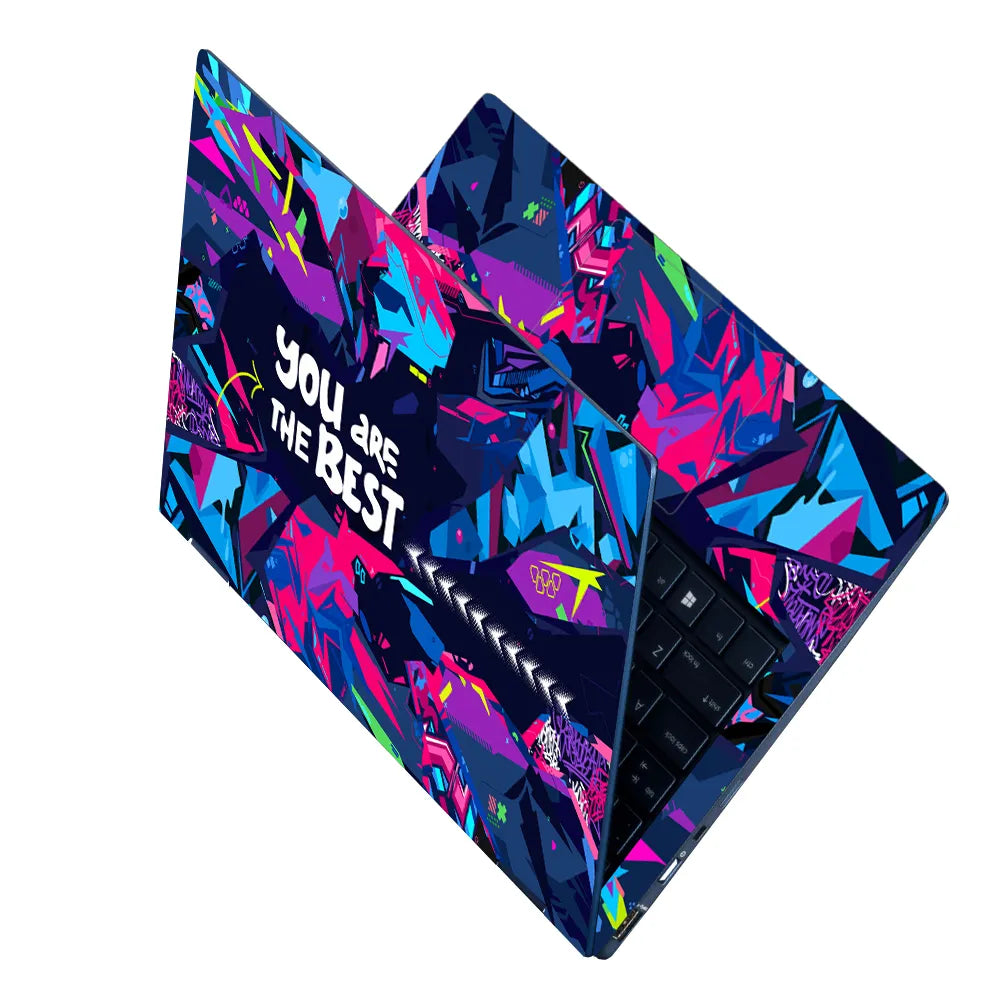 Laptop Skin - Neon Cyber Praise Burst