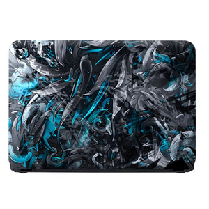 Laptop Skin - Dynamic Abstract Swirls Blue Contrast