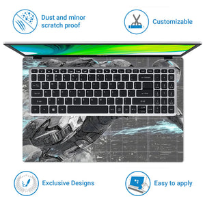 Laptop Skin - Futuristic Robotic Hero Silver Energy