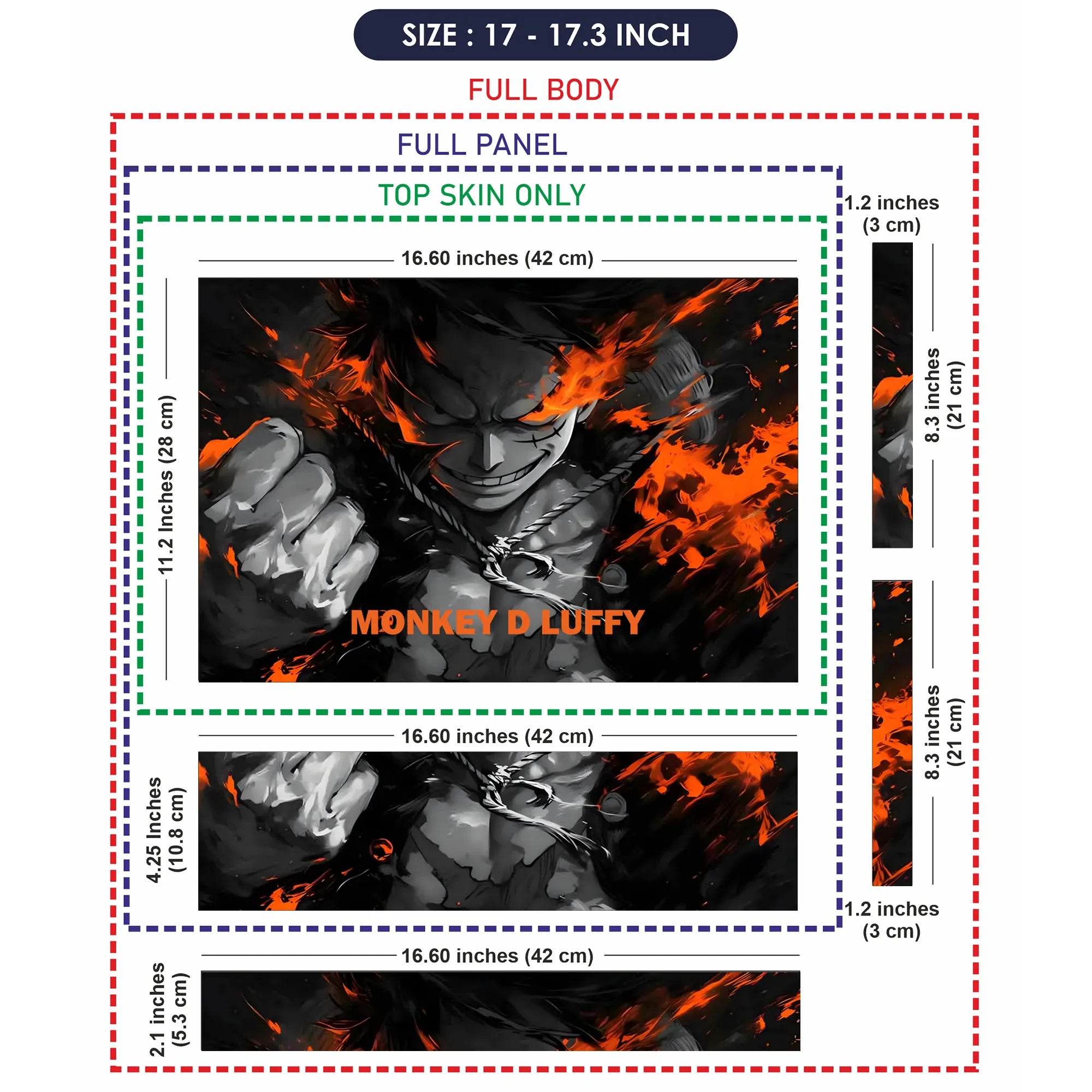 Laptop Skin - Dynamic Manga Character Fiery Contrast