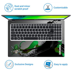 Laptop Skin - Dynamic Manga Warrior Green Energy