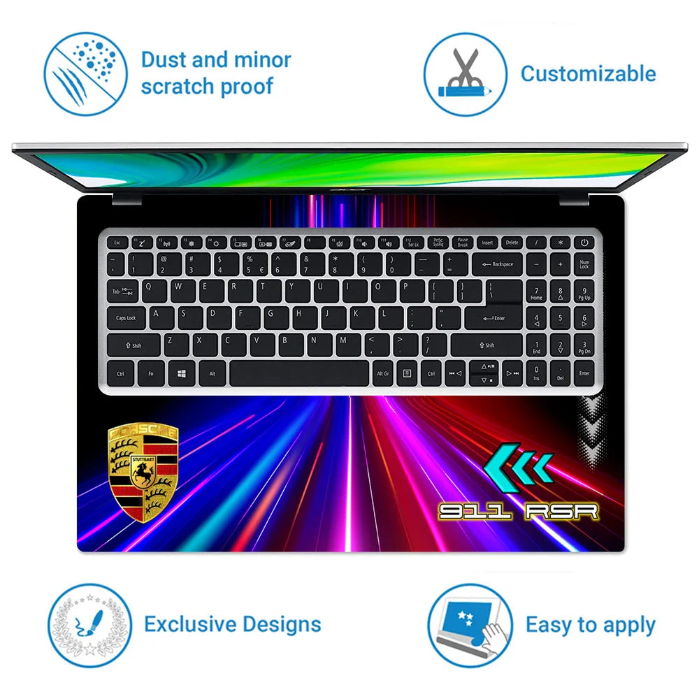 Universal Laptop Skin - Porsche Racing Street Glow