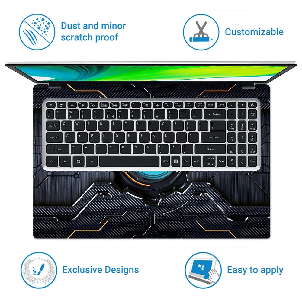 Universal Laptop Skin - Avengers Metal Tech Logo
