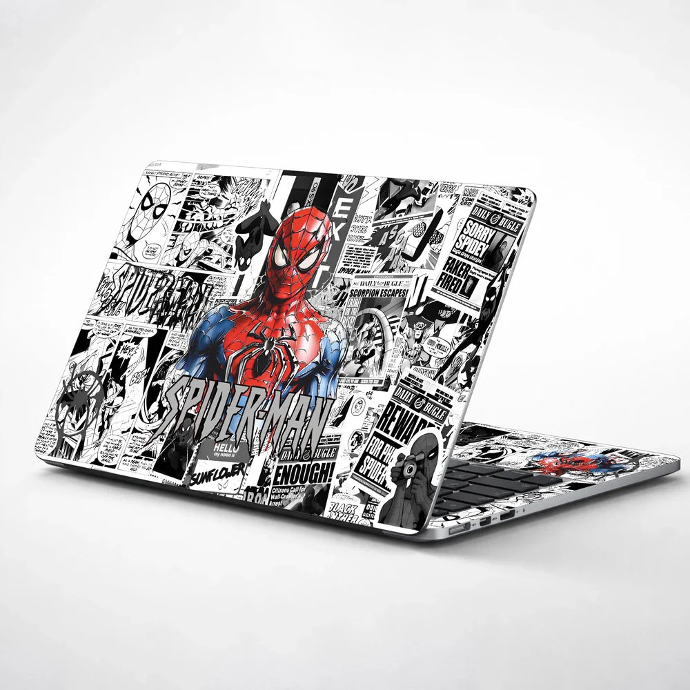 Universal Laptop Skin - Spider Hero BW Comic Art