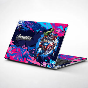 Laptop Skin - Vibrant Comic Superheroes Dynamic Action 1