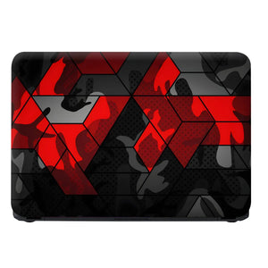 Laptop Skin - Abstract Red Camo Pattern Black Mood
