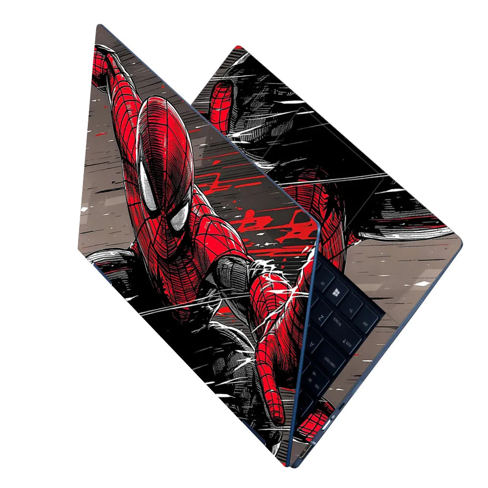 Laptop Skin - Dynamic Comic Spider Hero Red Action