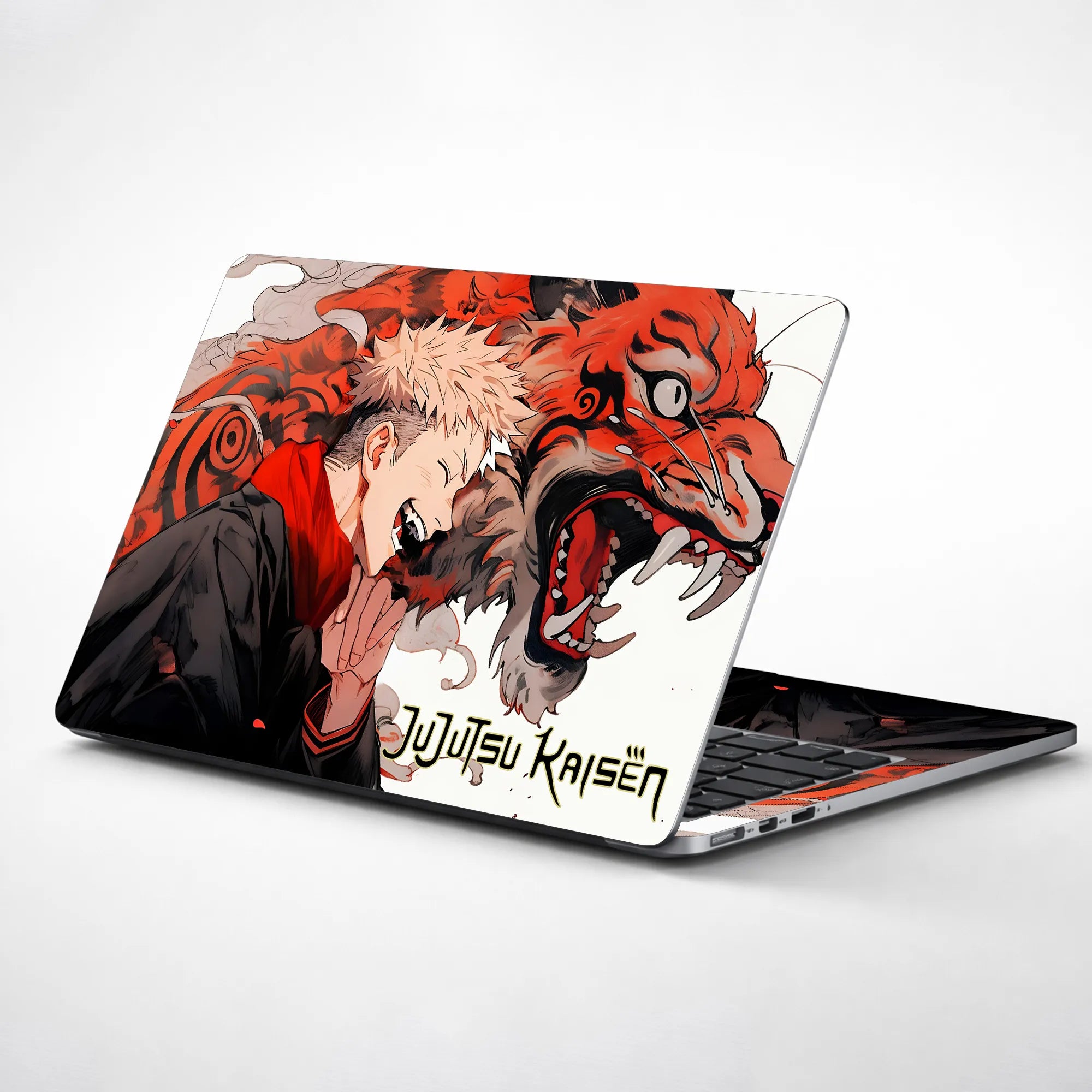 Laptop Skin - Dynamic Anime Character Fiery Red Mood