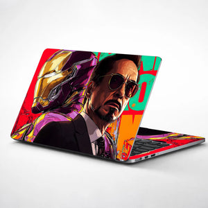 Laptop Skin - Vibrant Pop Art Heroic Portrait Red