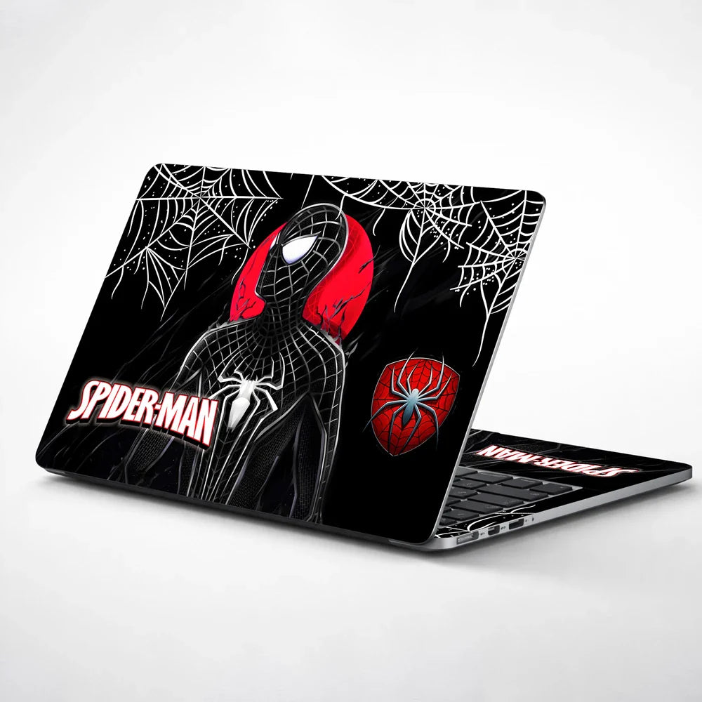 Universal Laptop Skin - Black Red Spider-Man Moon Design