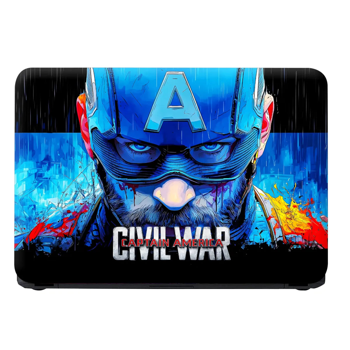 Laptop Skin - Vibrant Comic Hero Portrait Blue Tones