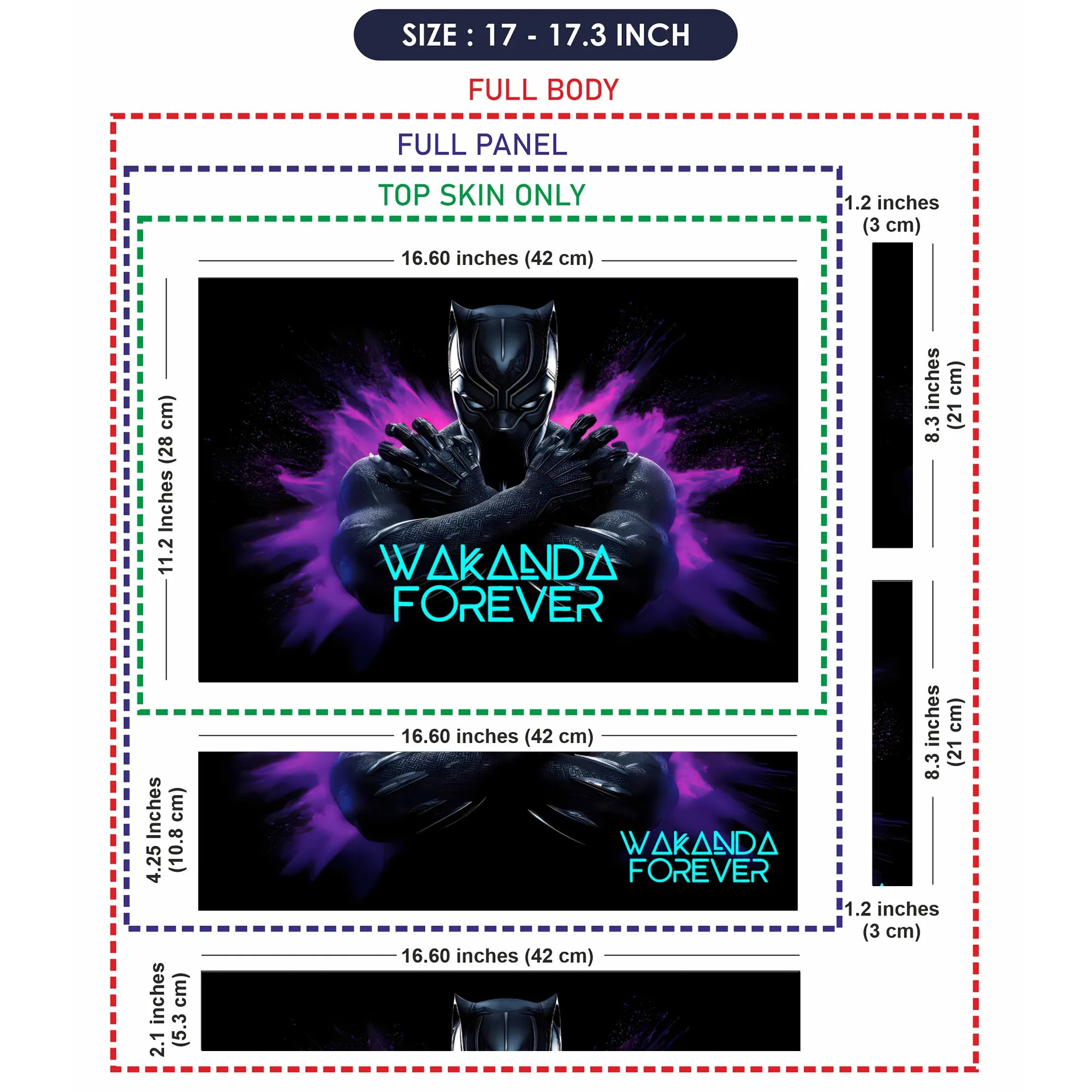 Laptop Skin - Dynamic Comic Black Panther Purple Energy