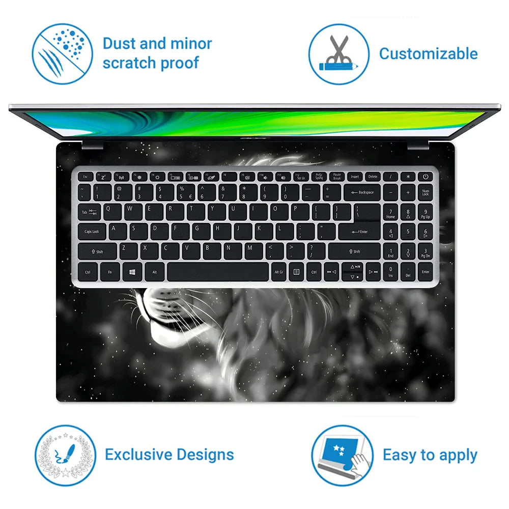Universal Laptop Skin - Galaxy Tiger Blue Eyes