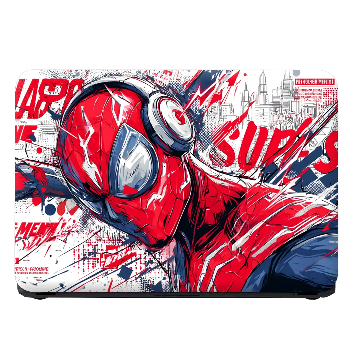 Laptop Skin - Dynamic Comic Style Hero Red Energy