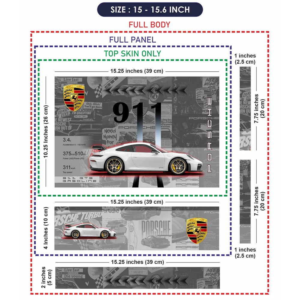 Universal Laptop Skin - Porsche 911 Classic Grey