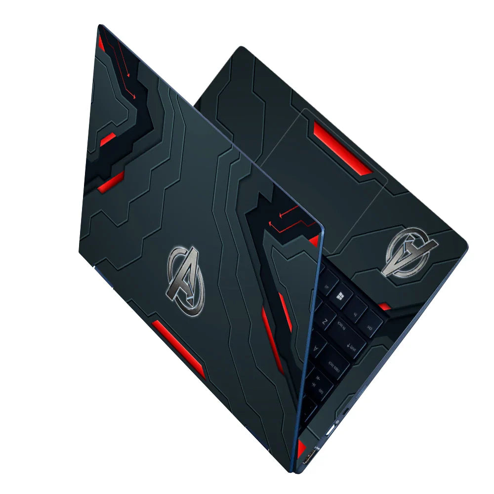 Universal Laptop Skin - Gaming Background Black Red a Logo