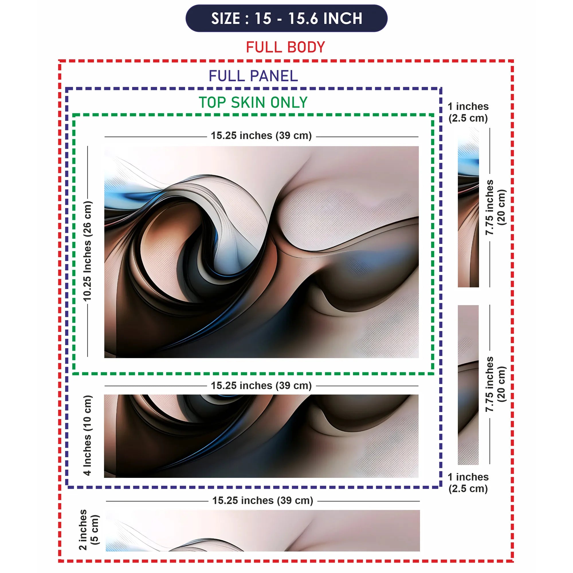 Laptop Skin - Fluid Abstract Waves Soft Tones
