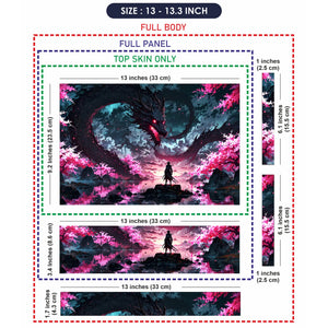 Laptop Skin - Epic Fantasy Dragon Cherry Blossom Night