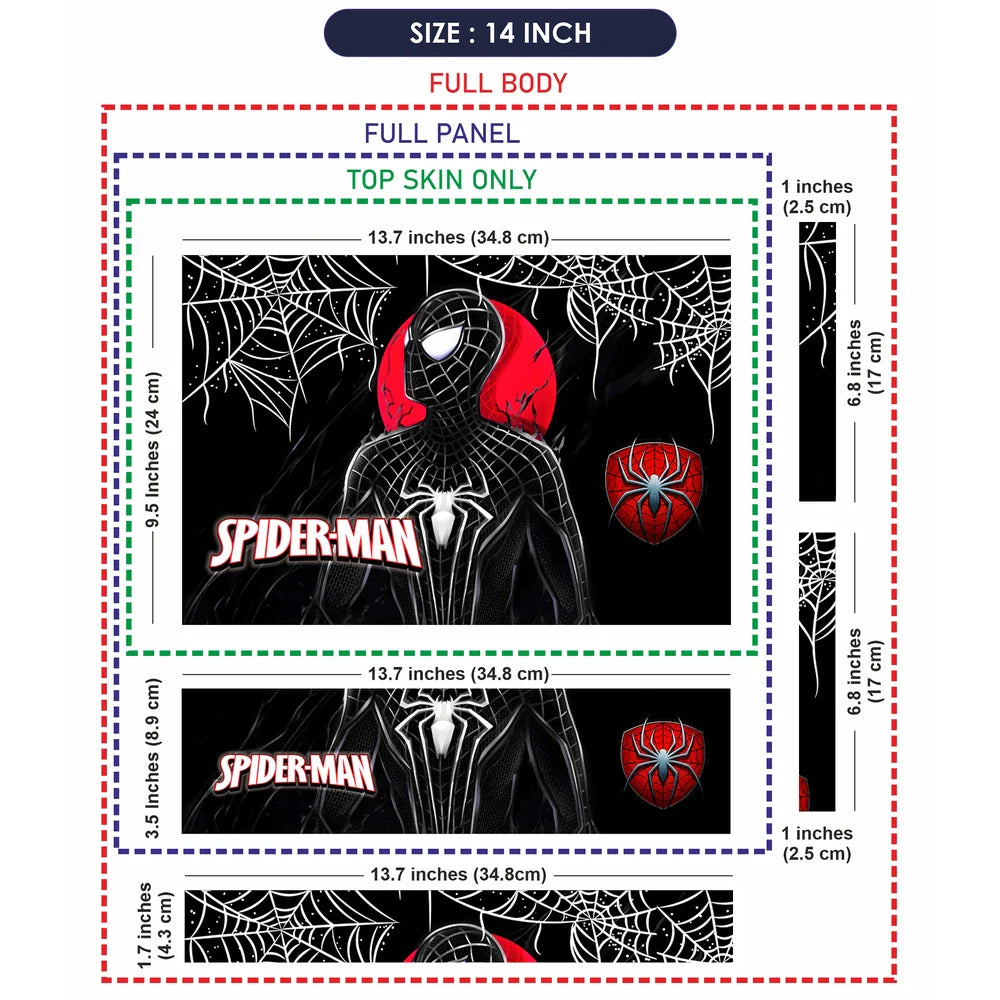 Universal Laptop Skin - Black Red Spider-Man Moon Design