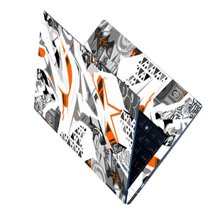 Laptop Skin - Mono Orange Geometric Burst
