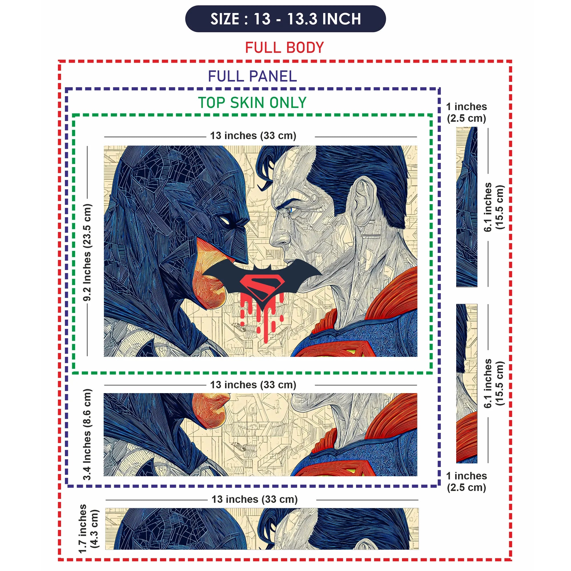 Laptop Skin - Dynamic Comic Style Heroic Faceoff Dramatic Tones