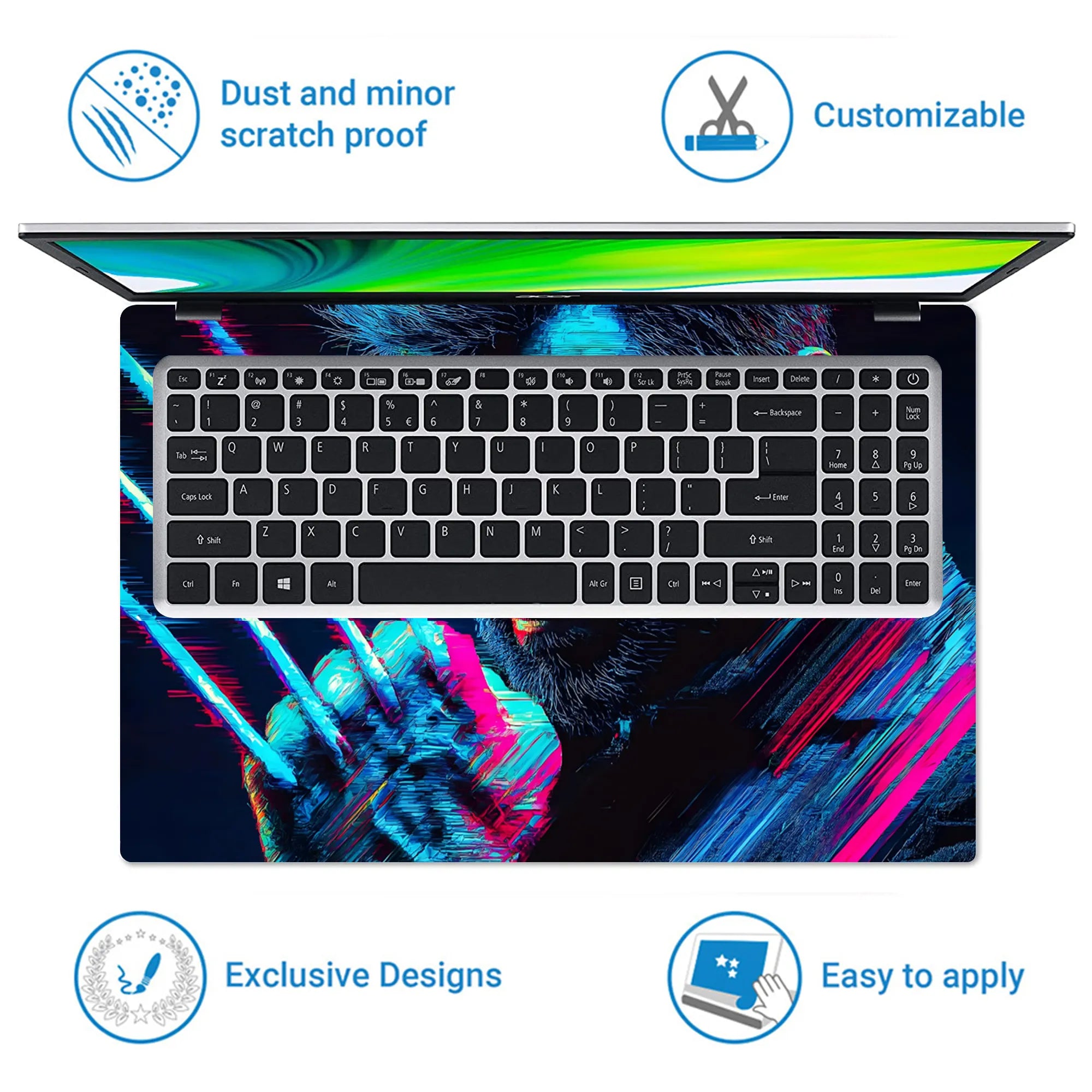 Laptop Skin - Vibrant Digital Portrait Heroic Mood