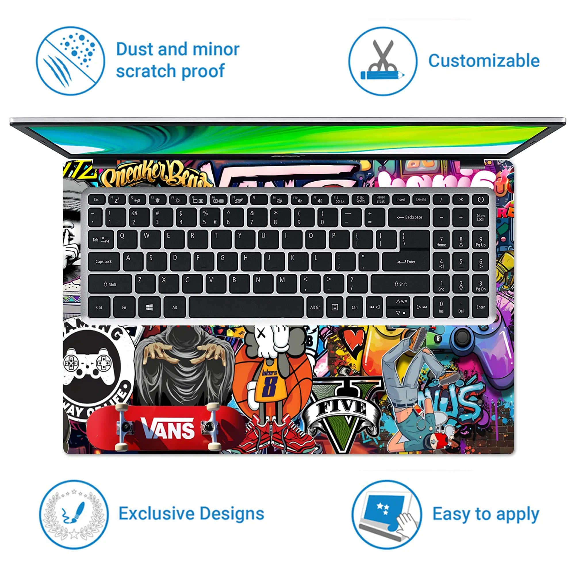 Laptop Skin - Vibrant Street Art Urban Culture Explosion
