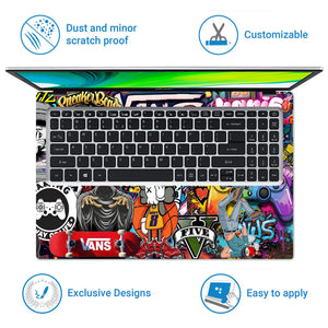 Laptop Skin - Vibrant Street Art Urban Culture Explosion
