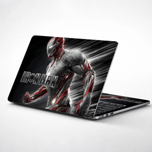 Laptop Skin - Dynamic Comic Iron Man Silver Red