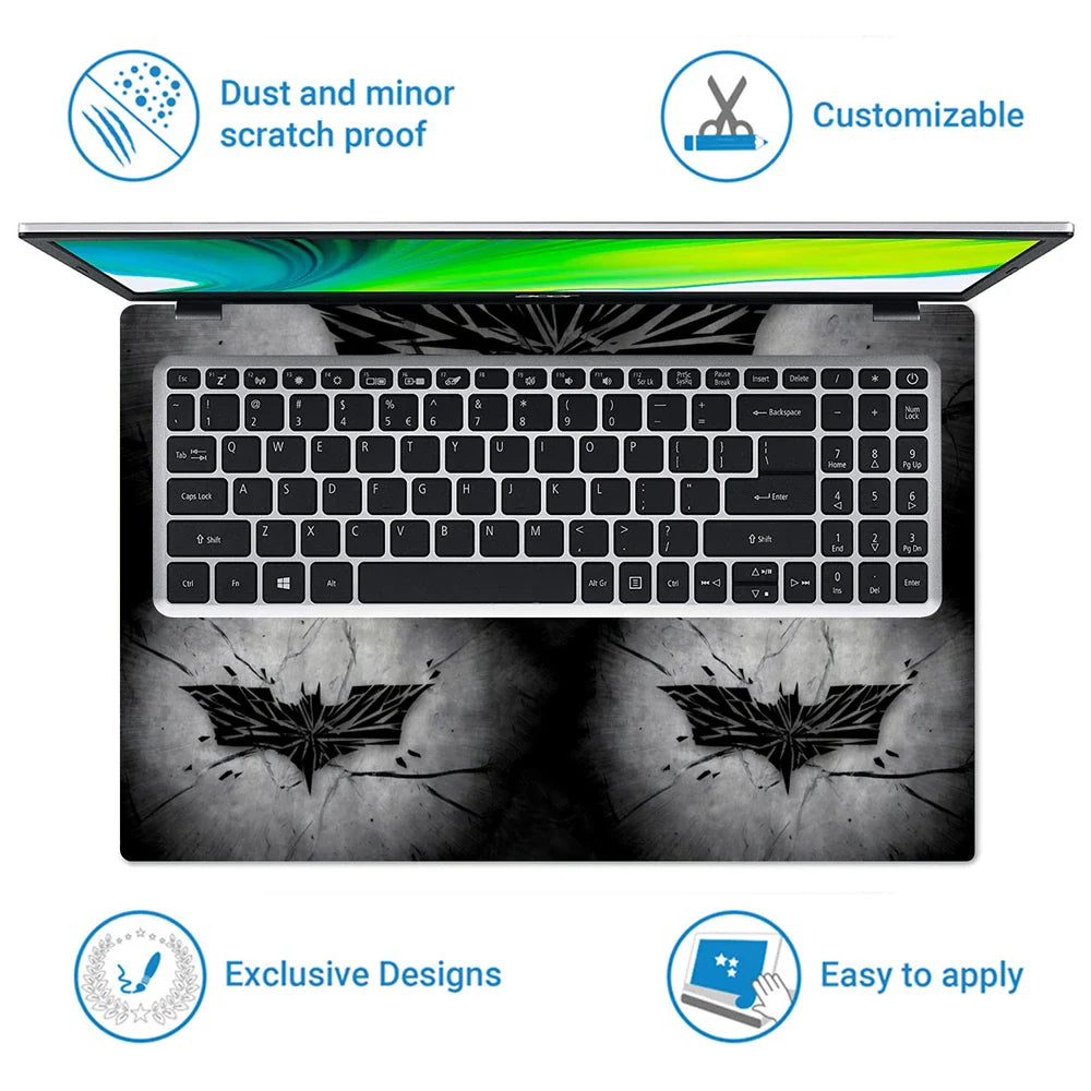 Universal Laptop Skin - Black Batman Abstract