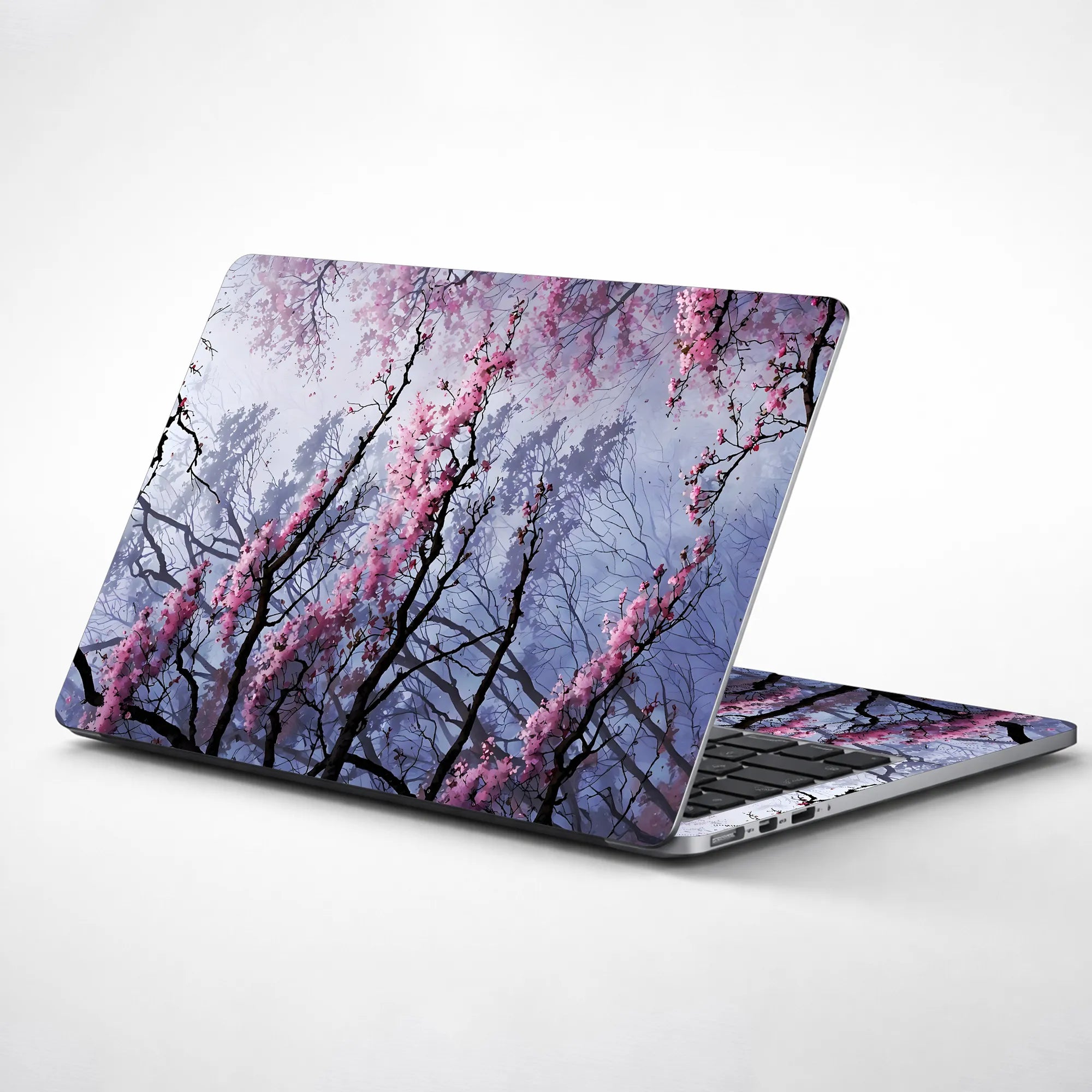 Laptop Skin - Dreamy Impressionist Cherry Blossom Pink Sky