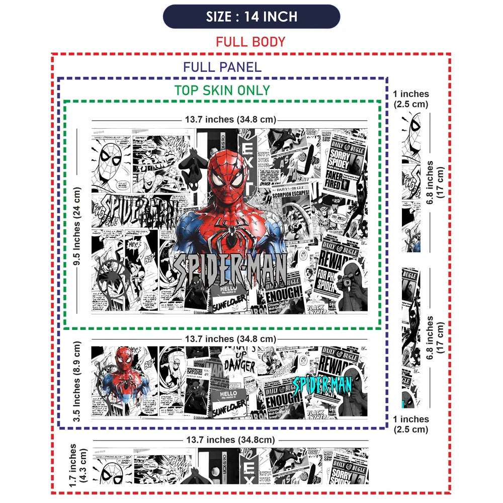 Universal Laptop Skin - Spider Hero BW Comic Art